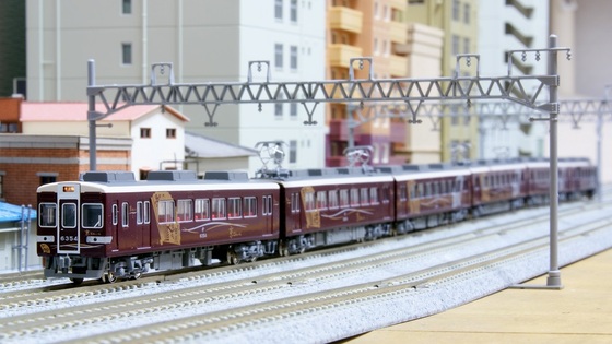 阪急6300系「京とれいん」タイプ6両セット 入線 - ビスタ模型鉄道 