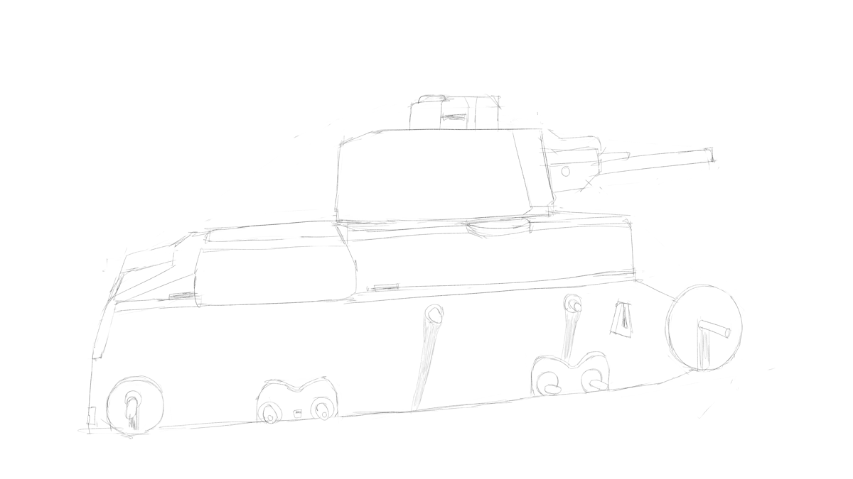 トランペッター No.01577 ドイツ軍 プラガ38(t)軽戦車 E／F型 スケッチ その１