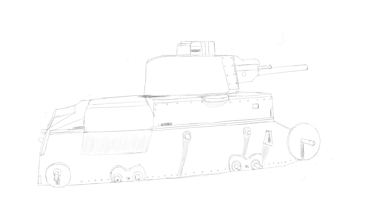 トランペッター No.01577 ドイツ軍 プラガ38(t)軽戦車 E／F型 スケッチ その２
