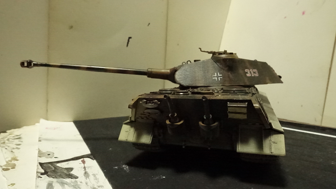 タミヤのミリタリーミニチュアシリーズ  No.169 ドイツ 重戦車キングタイガー(ポルシェ砲塔) その４